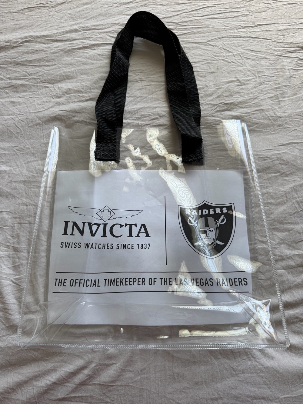 NFL Raiders Clear Tote  bag stadium approval